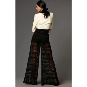 Maeve Lace See Through Coquette Wide Leg Pants Anthropologie